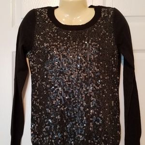 EXPRESS Medium Black Sequin Sweater Top